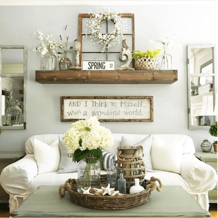 Farmhouse living room wall decor