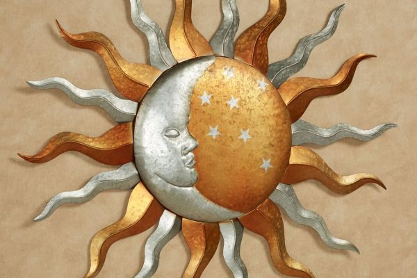 Sun moon outdoor wall decor