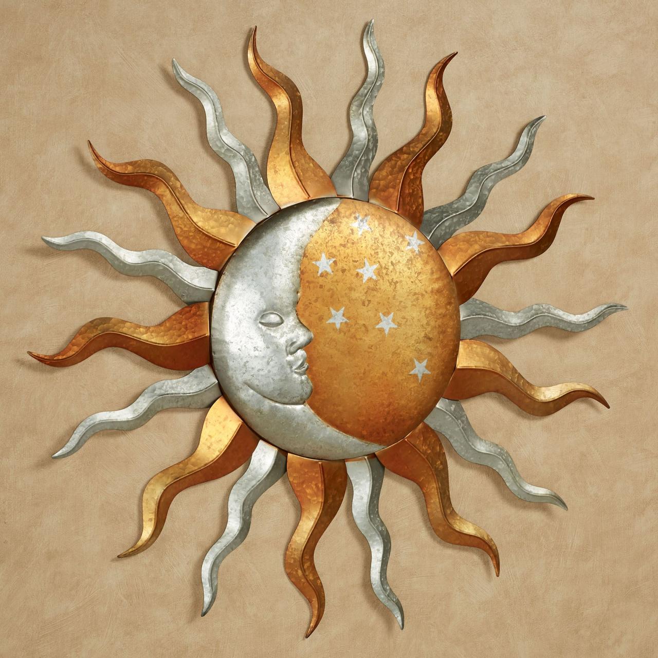 Sun moon outdoor wall decor