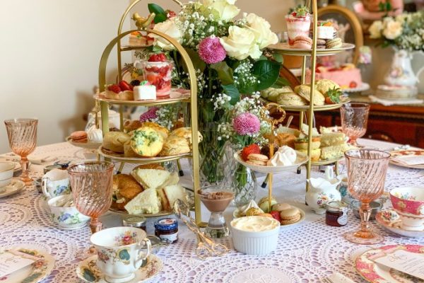 High tea table decor