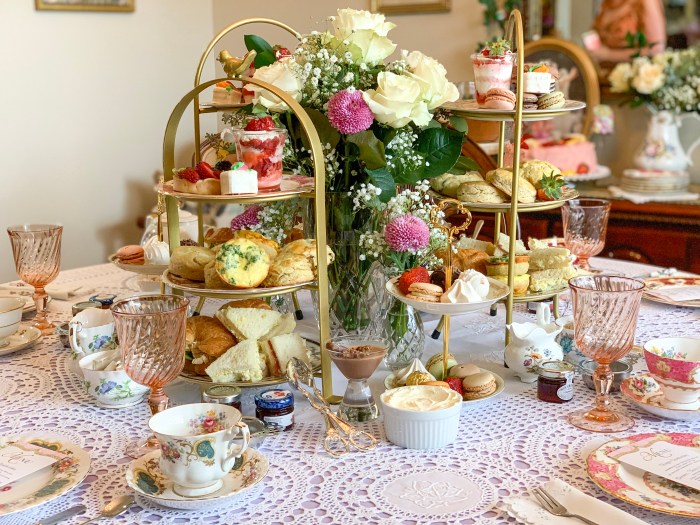 High tea table decor