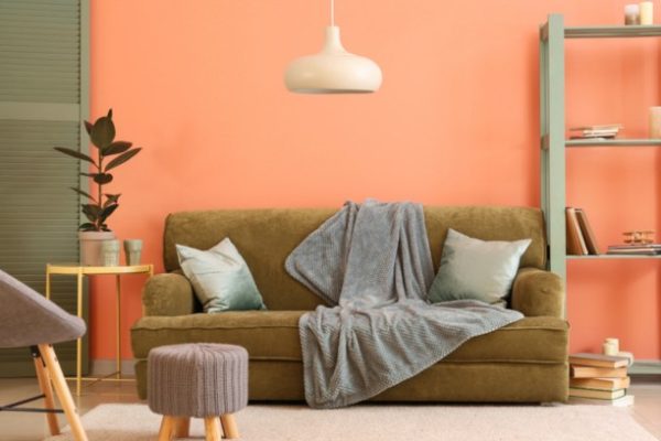 Peach color wall decor