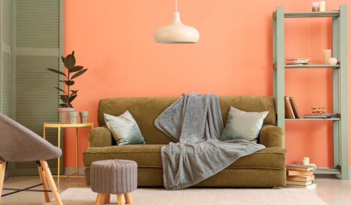 Peach color wall decor