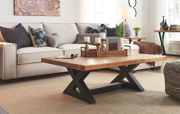 Wood coffee table decor