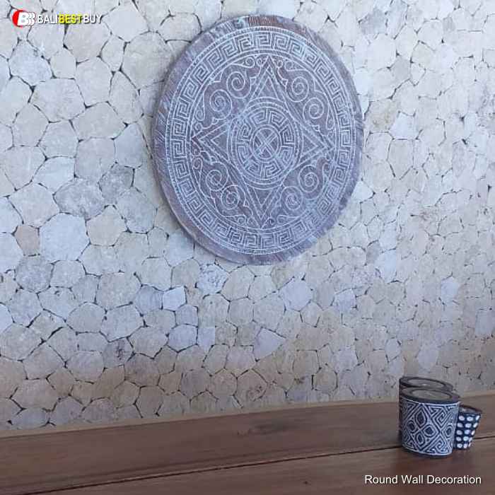 Wood round wall decor