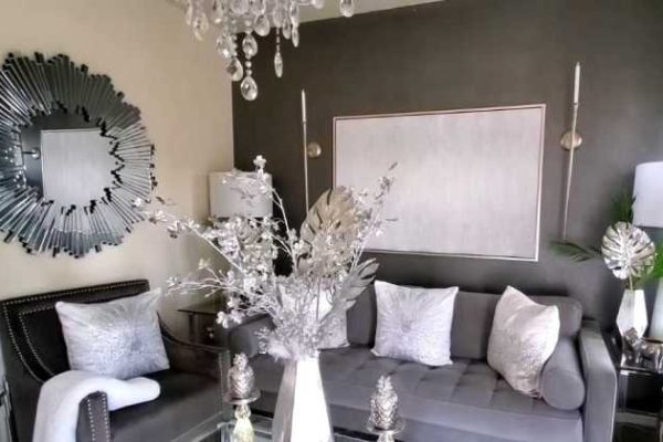 Silver living room wall decor