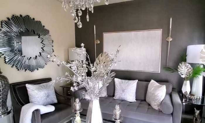 Silver living room wall decor