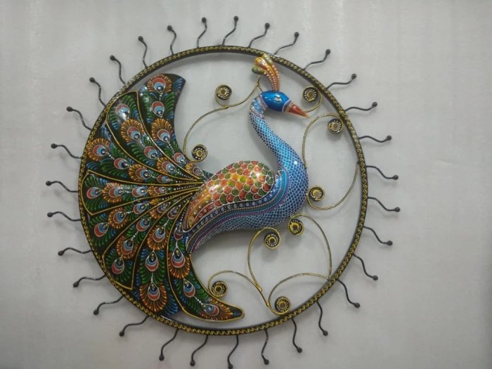 Peacock wall decor hanging