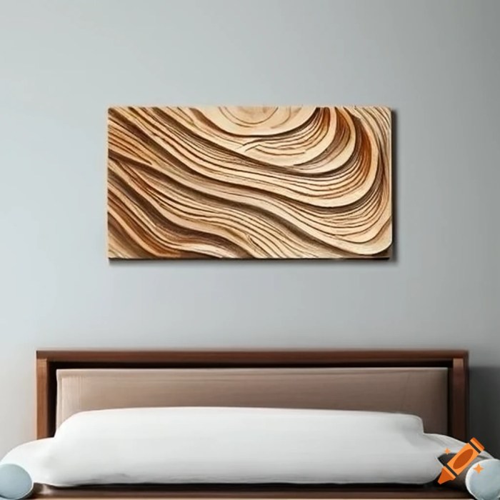 Parametric wavy wooden wall decor