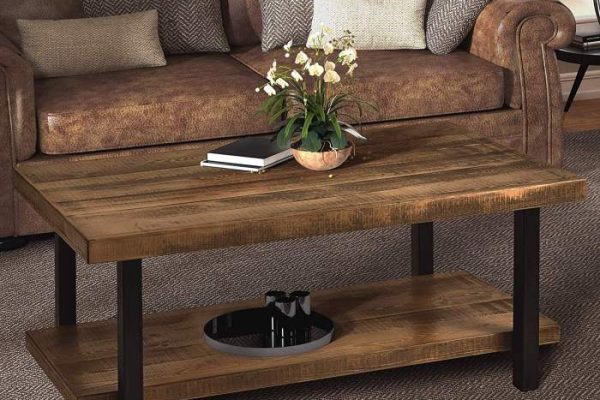 Wood coffee table decor