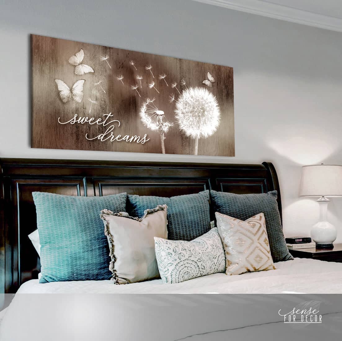 Above bed wall decor modern