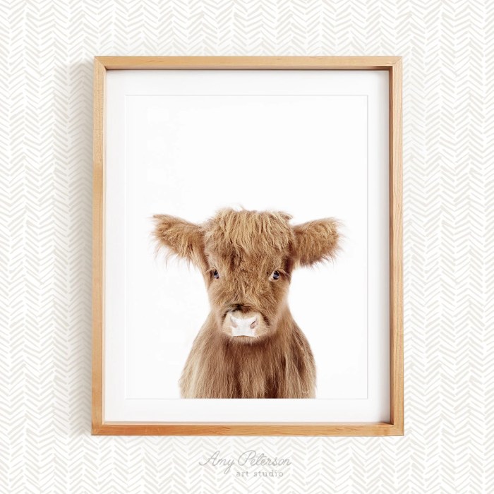 Highland cow nursery wall decor