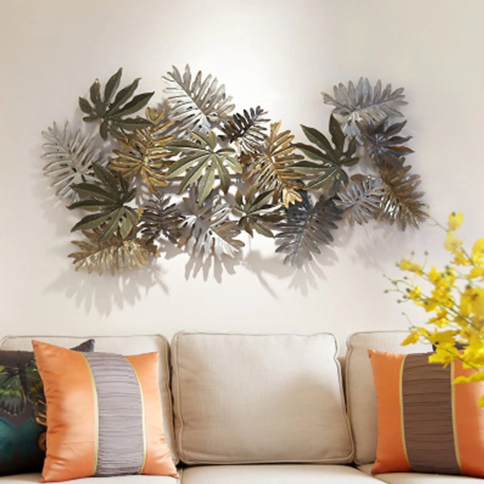 Leaf wall decor metal