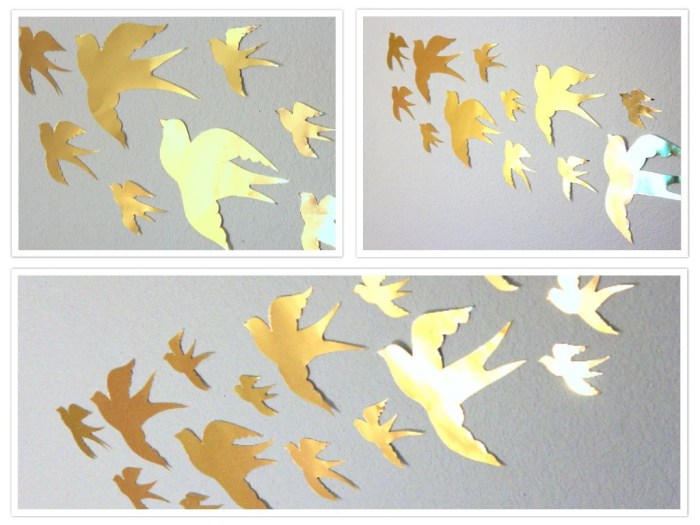 Gold bird wall decor