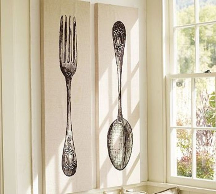 Big spoon and fork wall decor