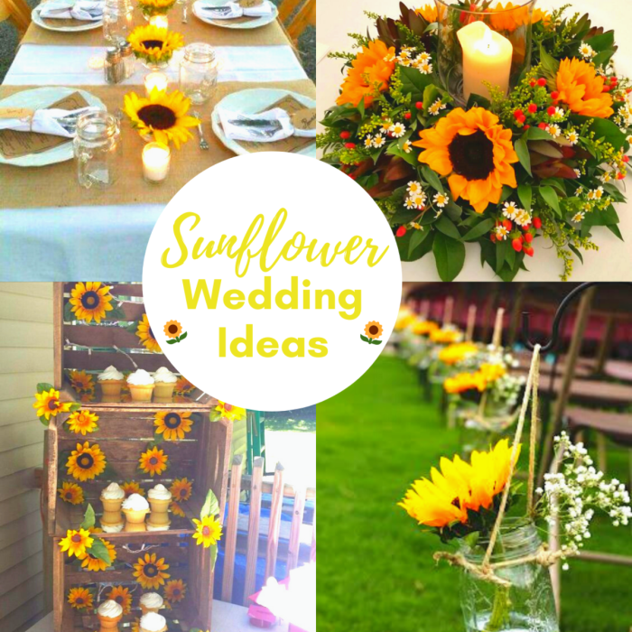 Sunflower wedding table decor