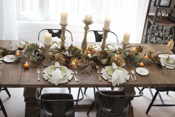 Farmhouse sofa table decor