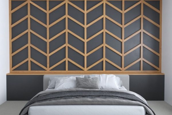 Parametric wavy wooden wall decor