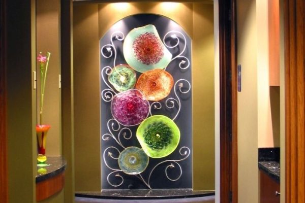 Glass art wall decor