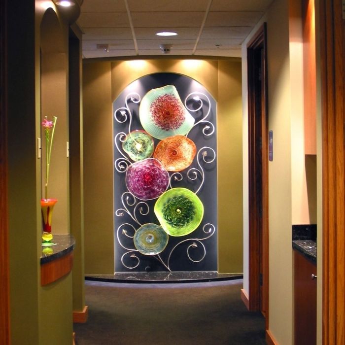 Glass art wall decor